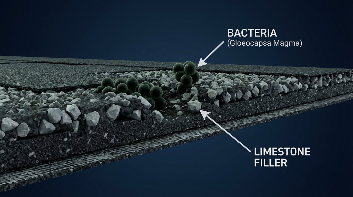 bacteria eating limestone granules