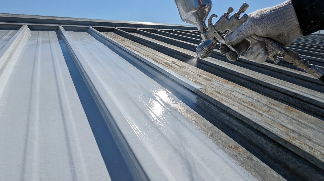 Corrugated metal roof painted 