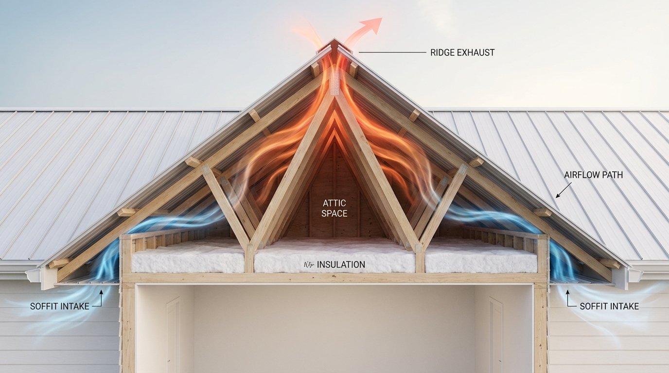 metal roof attic air flow