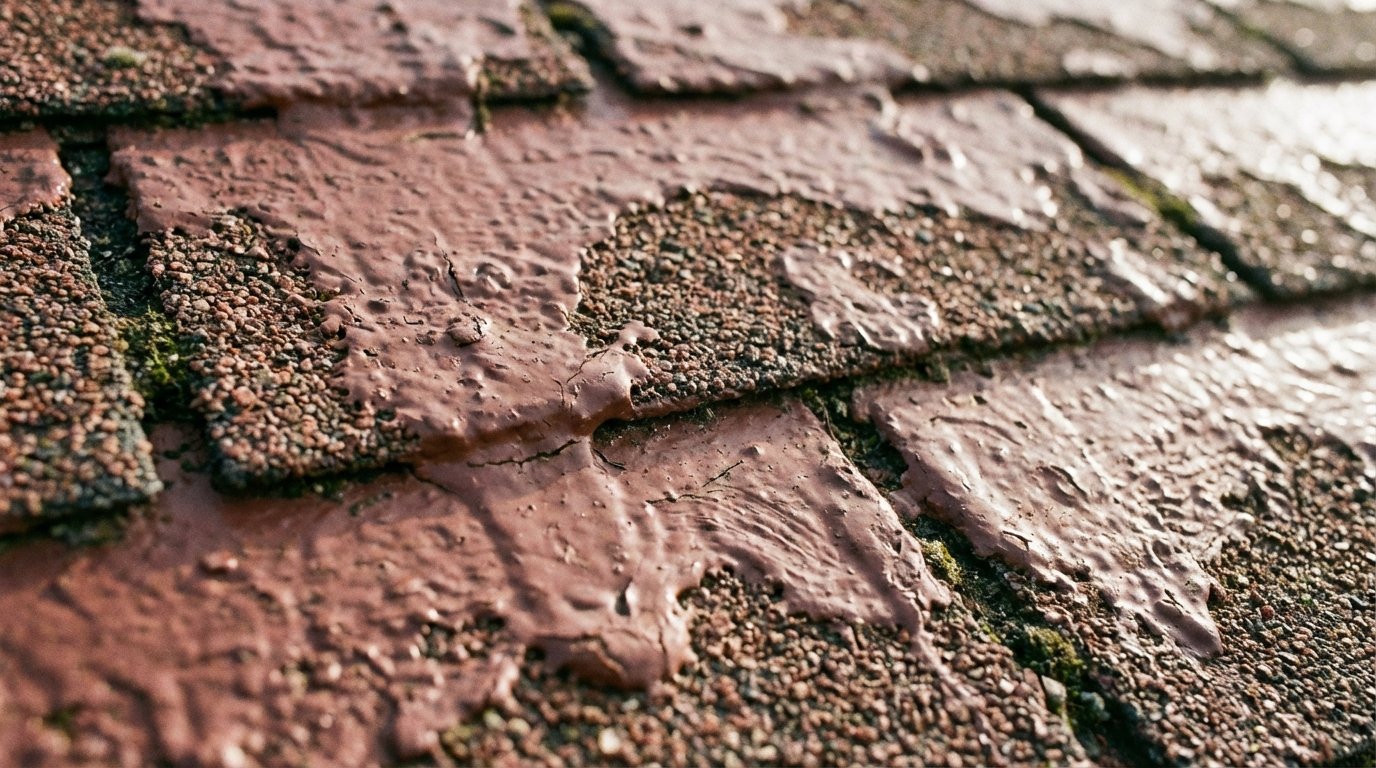 a macro realistic photo of asphalt shingles