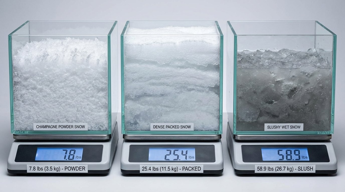 three glass cubes snow comparison