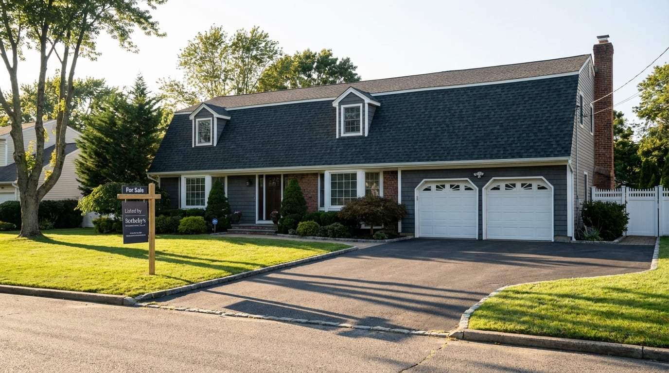 New architectural shingle roof on a Long Island home increasing resale value and curb appeal.