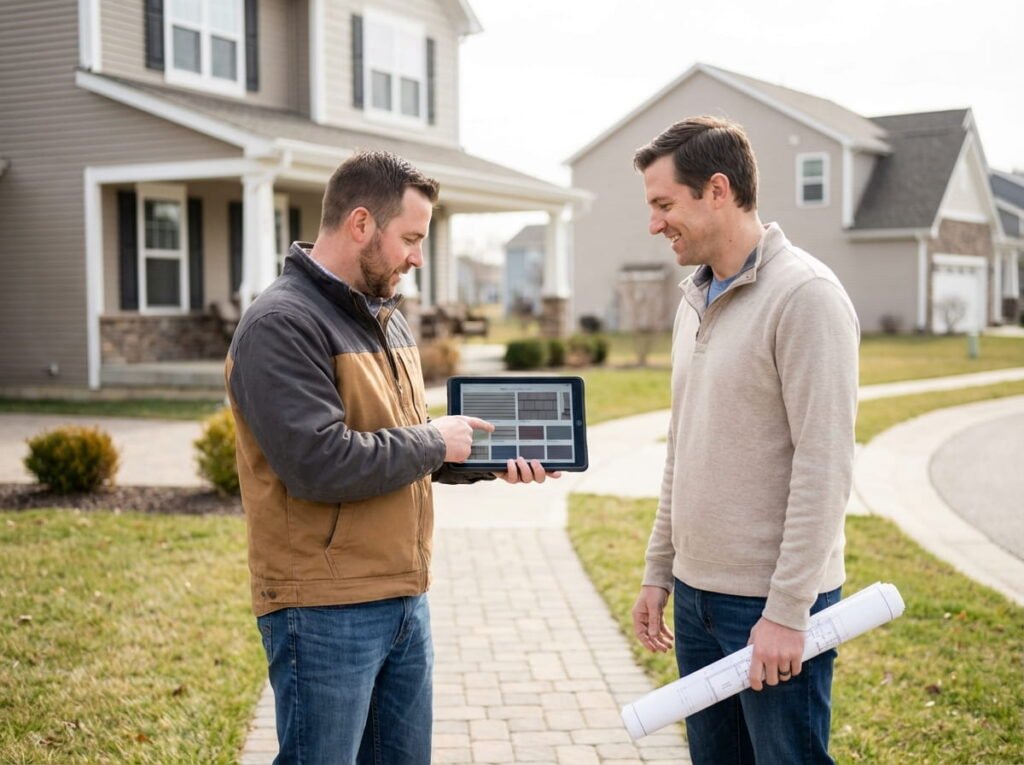 contractor discussing siding