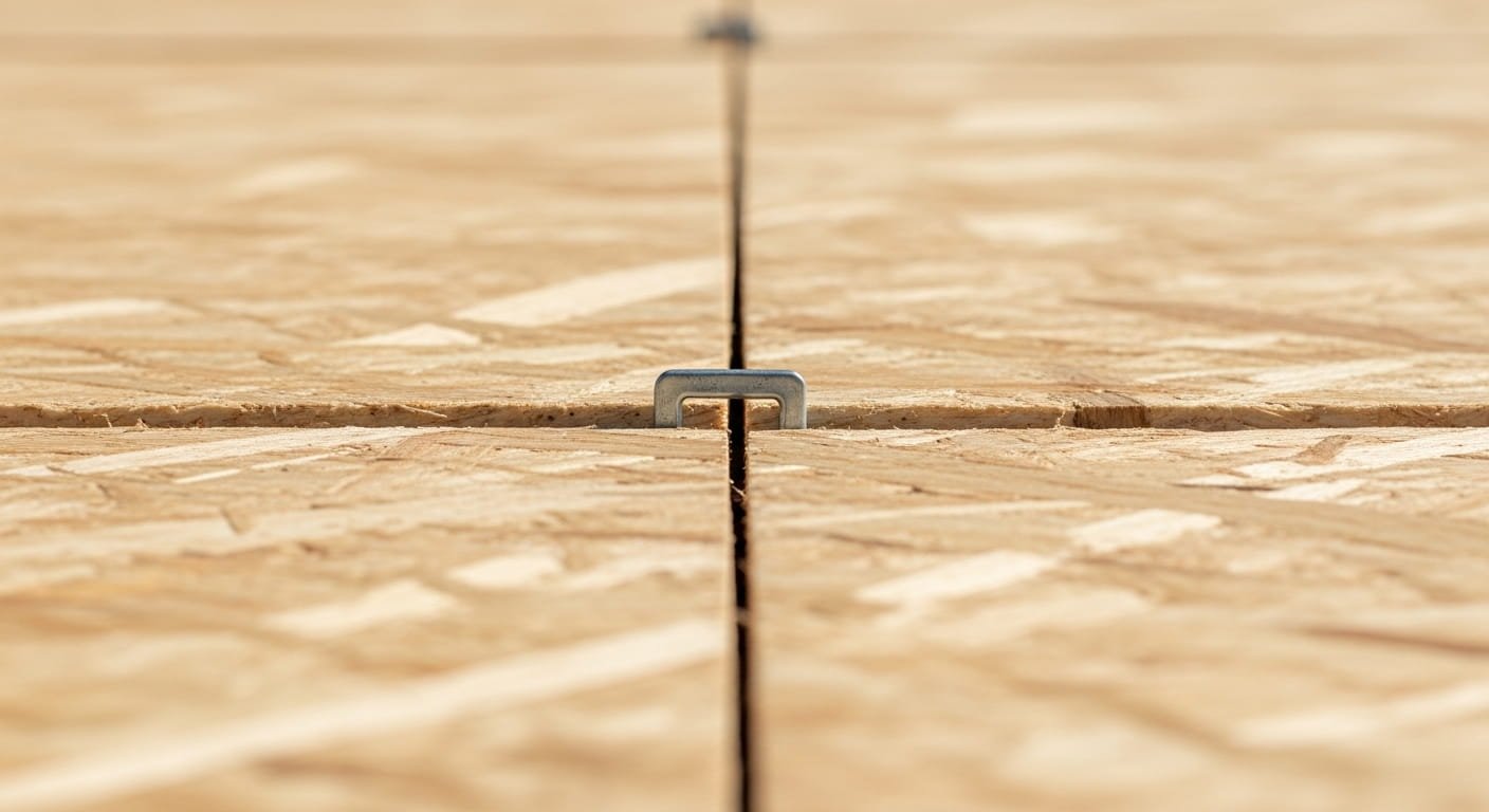 Proper 1/8-inch expansion gap between OSB roof panels