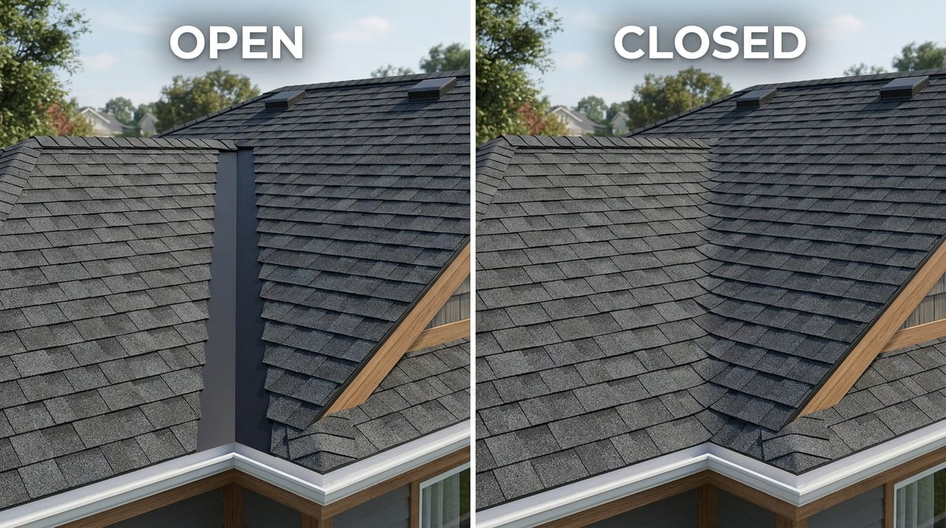 Open vs Closed roof valley comparison guide