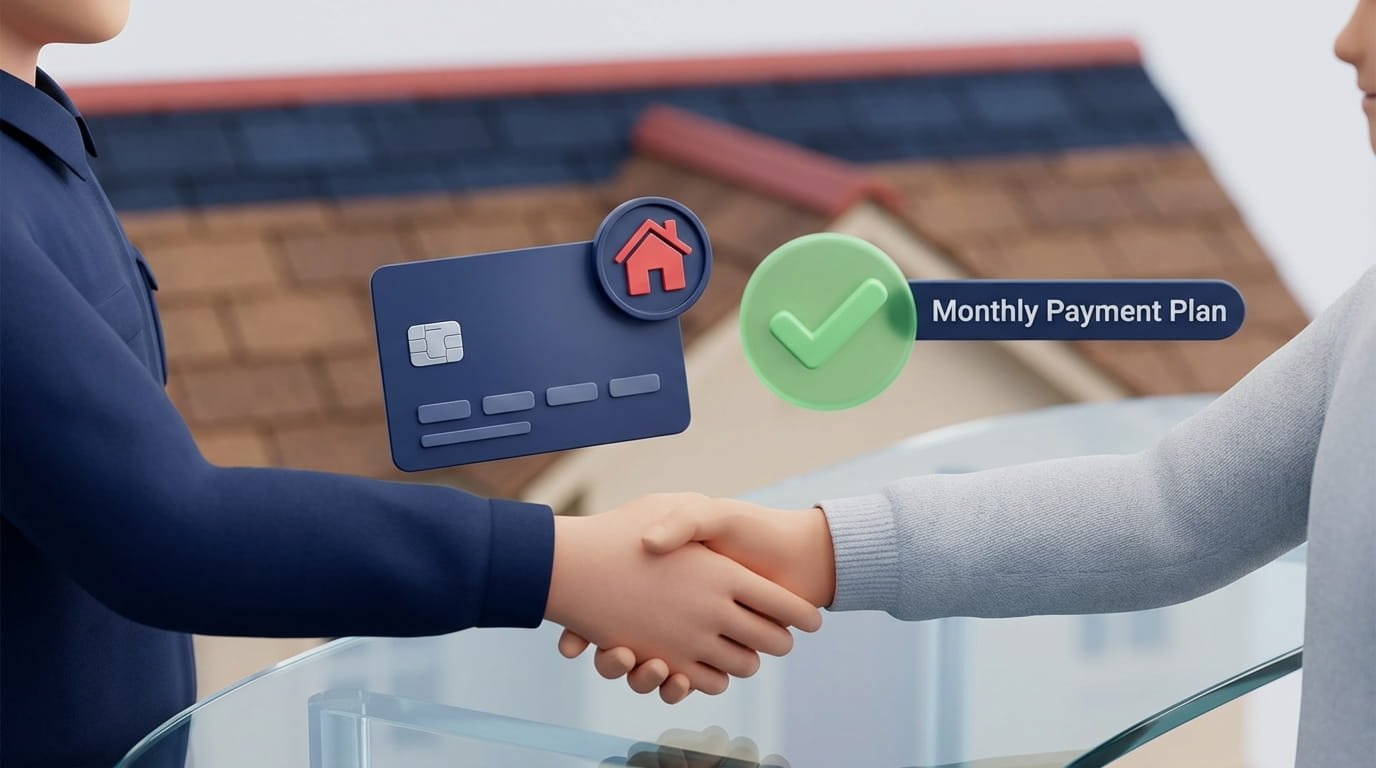 Flexible monthly payment plans and financing options for roof replacement